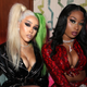Doja Cat, left, and Megan Thee Stallion attend “Birds Of Prey”: A Night Of Music And Mayhem In HARLEYWOOD on January 23, 2020 in Hollywood, California.